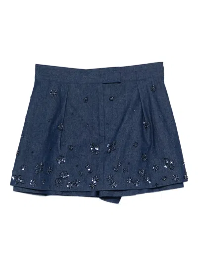 Maje Sequin-embellished Short Shorts In Blue