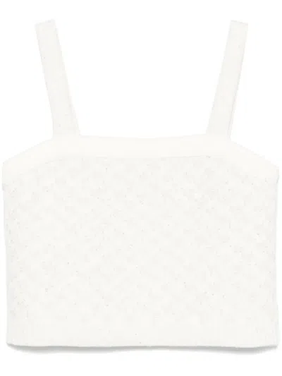 Maje Sequin-embellished Tank Top In White