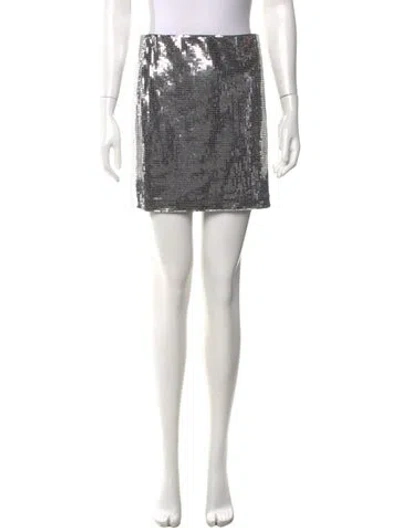 Pre-owned Maje Sequin Embellishments Mini Skirt In Silver