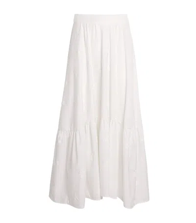 Maje Sequin-embroidered Maxi Skirt In White
