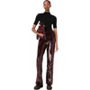 Maje Sequin-embroidered Trousers In Burgundy