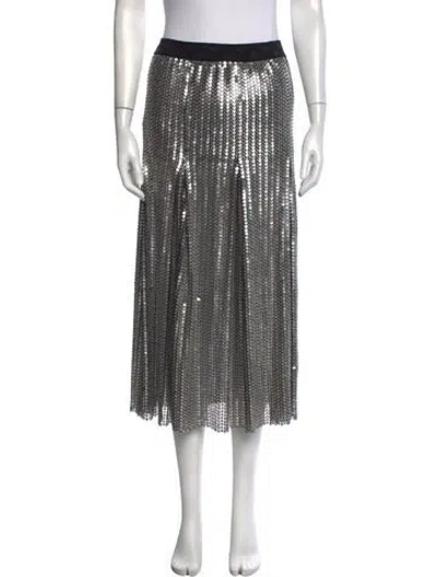 Pre-owned Maje Sequin Midi Length Skirt In Black