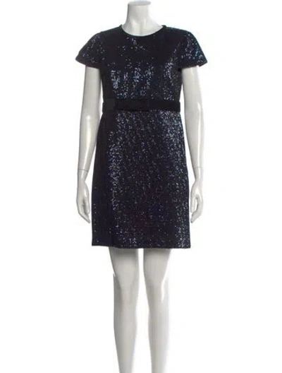 Pre-owned Maje Sequin Mini Dress In Blue