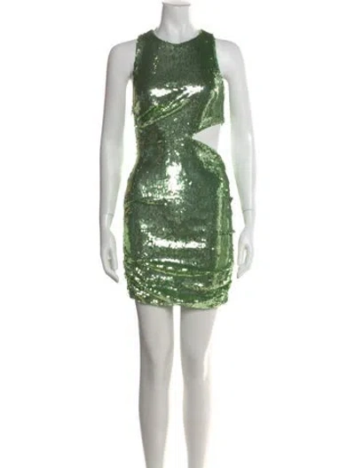 Pre-owned Maje Sequin Mini Dress In Green