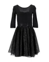 Maje Sequin Skirt Dress In Black Polyamide In Black