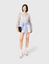 Maje Embellished Collared Jumpsuit In Gray