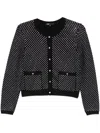 Maje Sequined Cardigan In Black