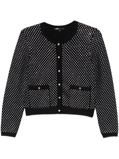 Maje Sequined Cardigan In Black
