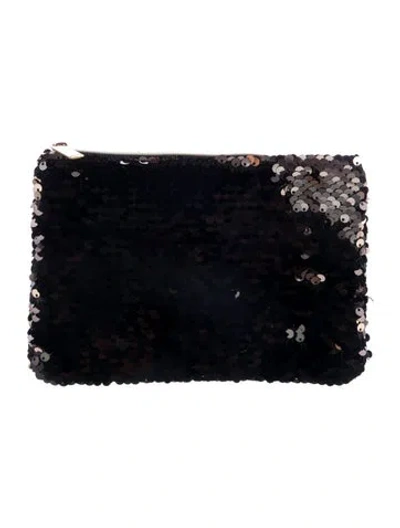 Pre-owned Maje Sequined Cosmetic Bag In Black