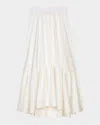 Maje Womens Blanc Sequin-embellished Curved-hem Woven Midi Skirt In White