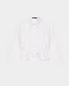 Maje Sequined Peplum-hem Shirt In White