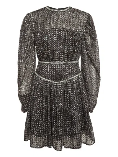 Pre-owned Maje Sequin-embellished Mini Dress In Black