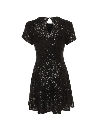 Pre-owned Maje Sequin-embellished Mini Dress In Black