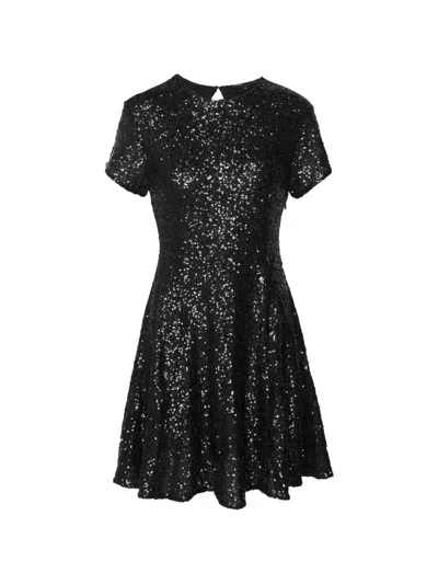 Pre-owned Maje Sequin-embellished Mini Dress In Black