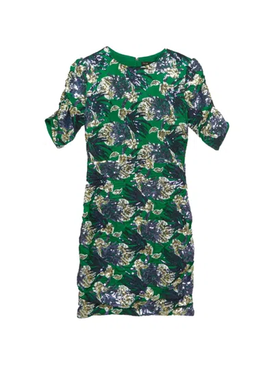 Pre-owned Maje Sequin-embellished Mini Dress In Green