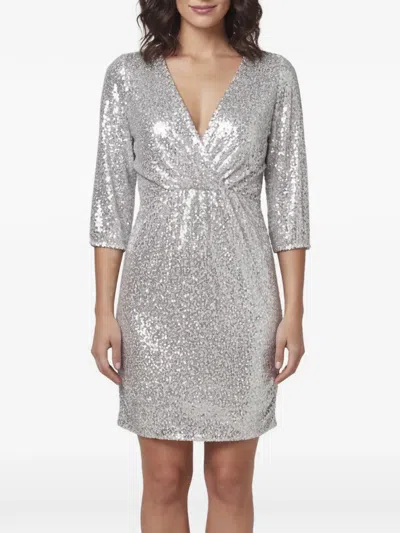 Pre-owned Maje Sequin-embellished Ruched Dress In White