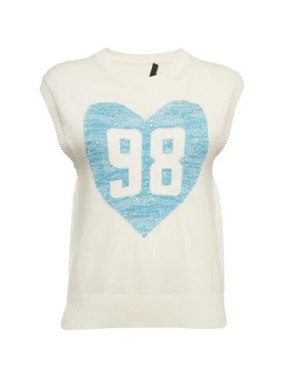 Pre-owned Maje Sequinned Heart Sweater In Neutrals