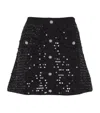 Maje Sequinned Mini Skirt In Black