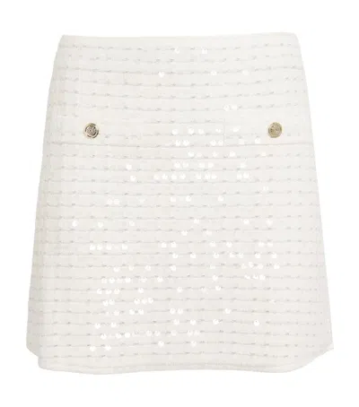 Maje Sequinned Mini Skirt In Neutral