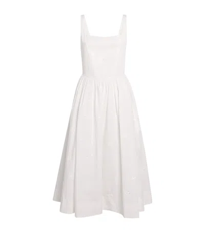 Maje Sequinned Sleeveless Midi Dress In White