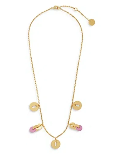 Maje Sequins Choker Necklace In Gold Tone In Gold/pink