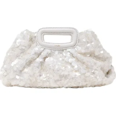 Maje Sequins Milpli Mini Clutch In White