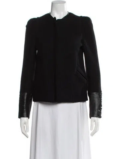 Pre-owned Maje Shearling Jacket In Black