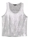 Maje Shimmering Tank-top In Gray