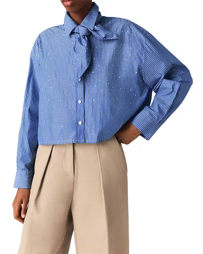 Maje Shirt With Removable Handkerchief In Blue