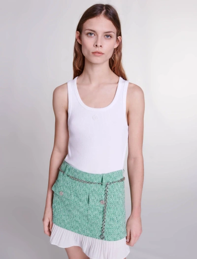Maje Women's Short 2-in-1 Skirt In Green