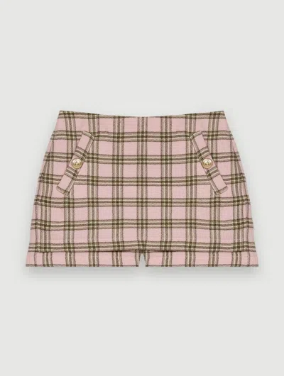 Maje Short À Carreaux In Rose