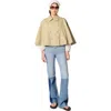 Maje Short Cape-effect Trench Coat In Khaki
