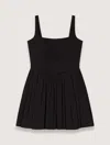 Maje Mini Knitted Babydoll Dress In Noir