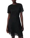 Maje Rozimalo Crochet Mini Dress In Black