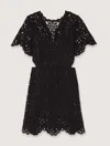 Maje Rozimalo Crochet Mini Dress In Noir