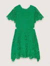 Maje Womens Verts Short-sleeved Cut-out Lace Mini Dress In Vert
