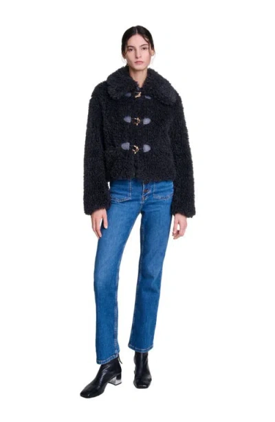 MAJE MAJE SHORT CURLY COAT