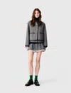 Maje Short Double-faced Coat In Light Grey