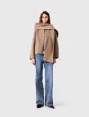 Maje Short Double-faced Coat In Brown