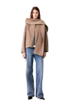 Maje Short Double-faced Coat In Mastic Beige