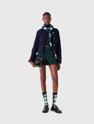 Maje Short En Tweed In Green