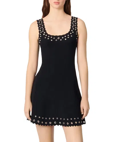 MAJE SHORT EYELET KNIT DRESS