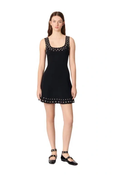 MAJE MAJE MINI EYELET KNIT DRESS