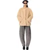 Maje Short Faux Fur Coat In Beige