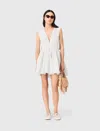 Maje Short Flared Open-back Dress In White