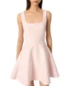 Maje Patterned-jacquard Mini Dress In Pale Pink