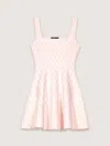 Maje Patterned-jacquard Mini Dress In Pale Pink