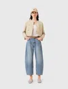 Maje Short Linen Blend Jacket In Neutral
