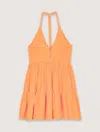 Maje Short Linen Dress In Orange