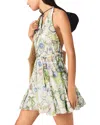 Maje Short Patterned Backless Dress In Green